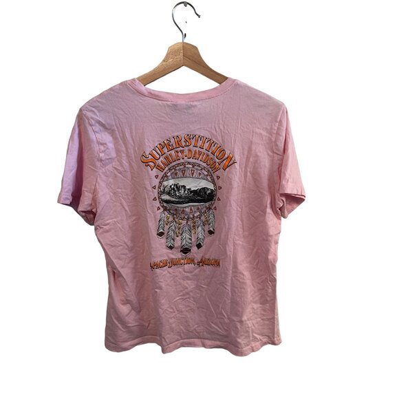 Harley Davidson Pink Short Sleeve Tshirt Women's Size Large Motorcycle Tee - Picture 5 of 5